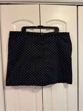 Macys Karen Scott Navy Skort with White Polka Dots